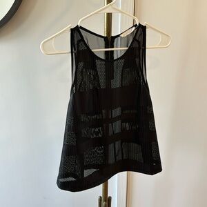Black mesh top